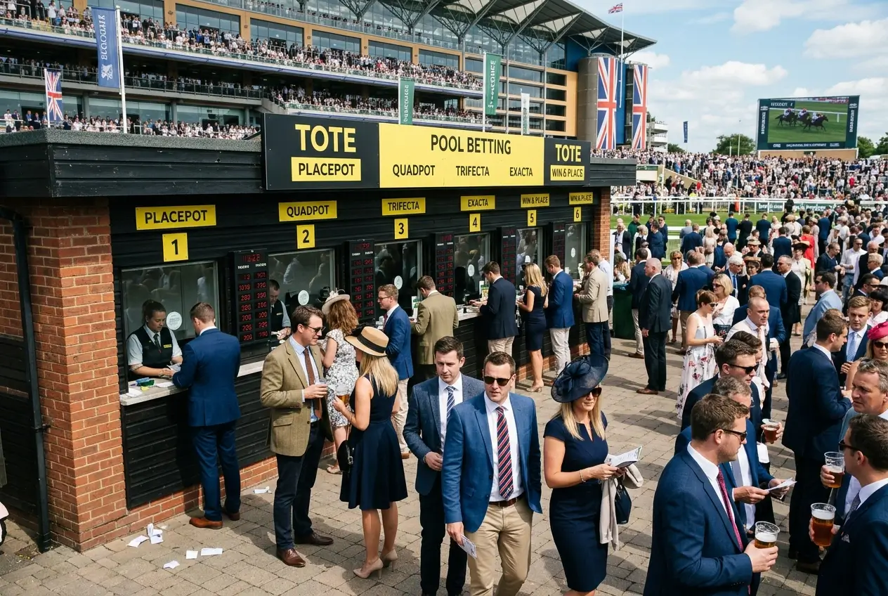 Horse racing punter comparing pool dividend results against bookmaker payout on a race card