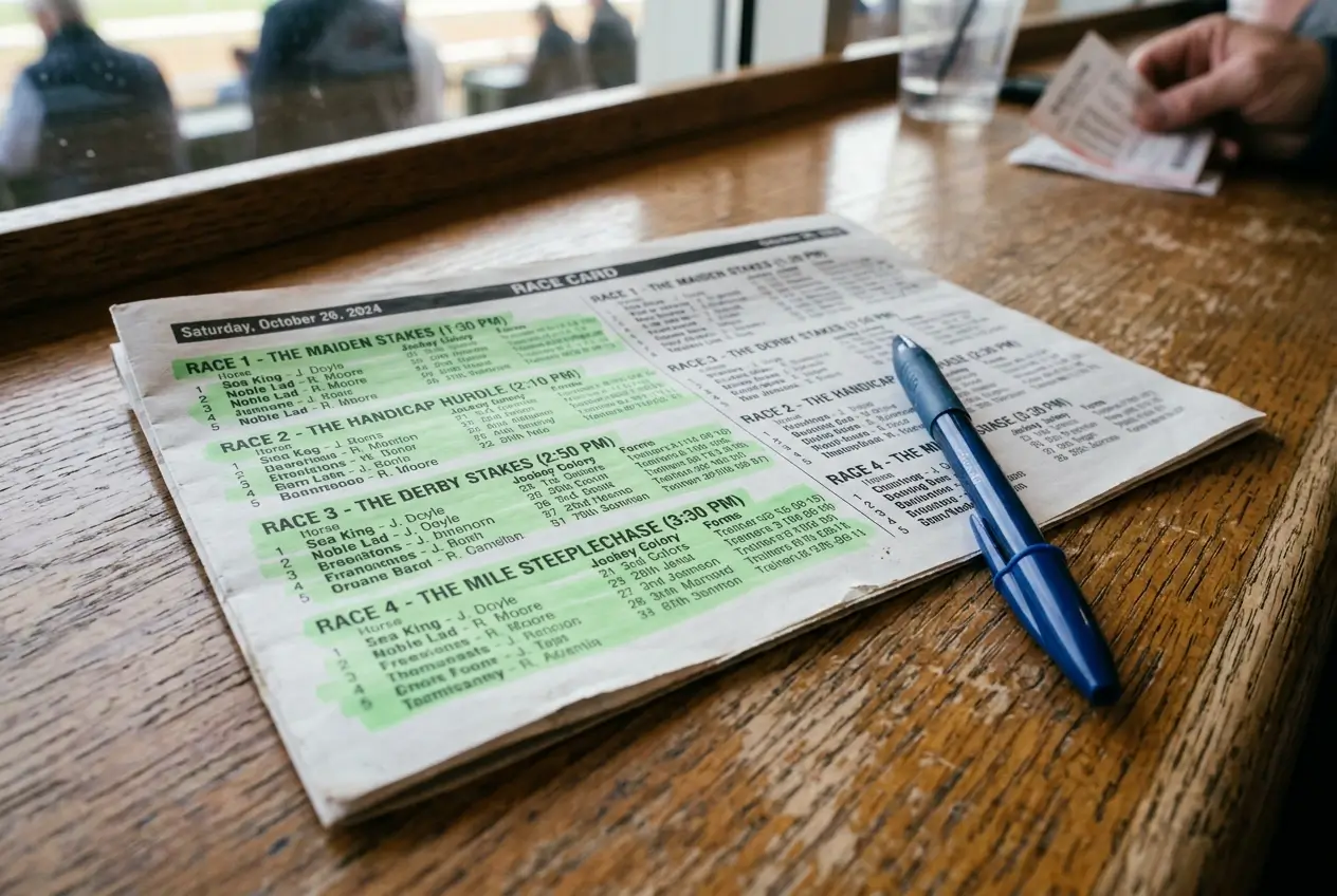 Race card showing the first four races designated as early quaddie legs