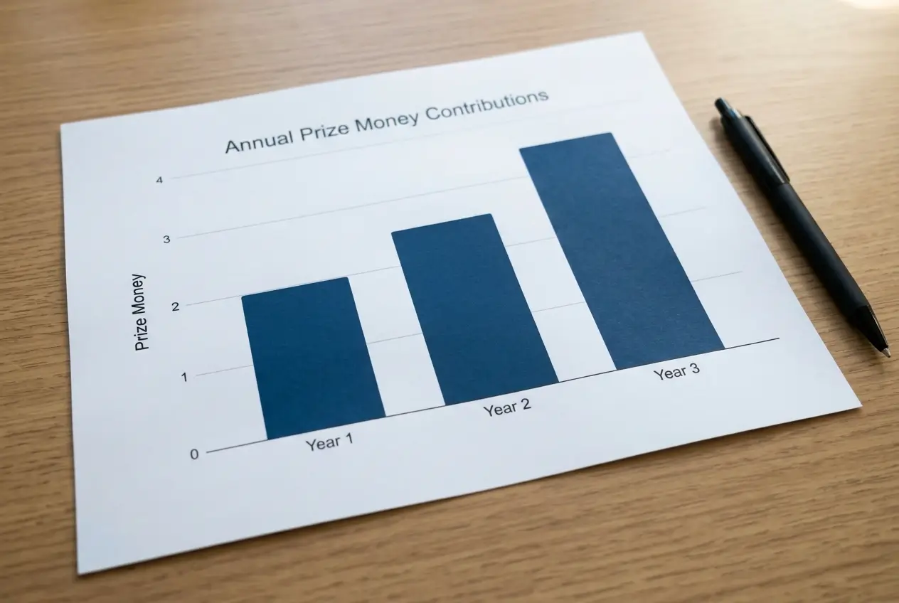 Simple bar chart showing racecourse prize fund contributions growth in British racing